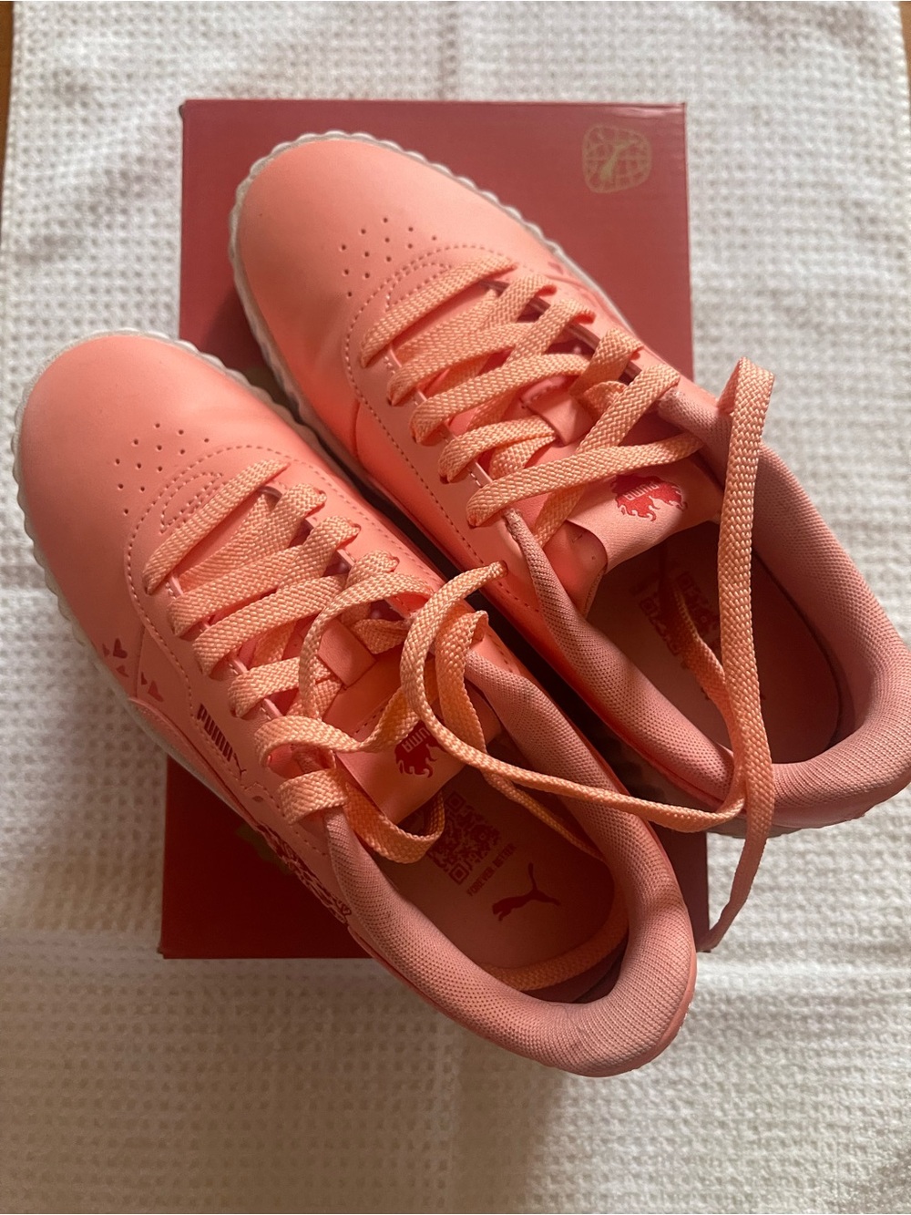 Puma Coral Pink Low-Top Lace-Up Sneakers